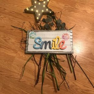 Hanging Wood “Smile” Sign